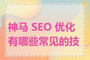 神马 SEO 优化有哪些常见的技巧