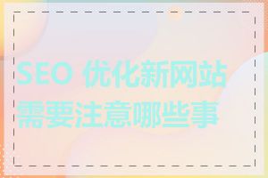 SEO 优化新网站需要注意哪些事项