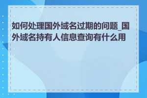 如何处理国外域名过期的问题_国外域名持有人信息查询有什么用途