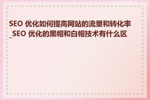 SEO 优化如何提高网站的流量和转化率_SEO 优化的黑帽和白帽技术有什么区别