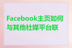 Facebook主页如何与其他社媒平台联动