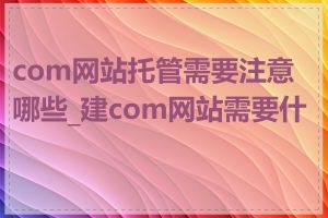 com网站托管需要注意哪些_建com网站需要什么