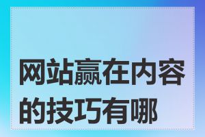 网站赢在内容的技巧有哪些