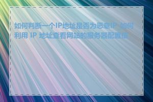 如何判断一个IP地址是否为恶意IP_如何利用 IP 地址查看网站的服务器配置信息