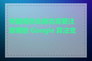 关键词优化排名需要注意哪些 Google 算法变化