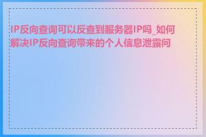 IP反向查询可以反查到服务器IP吗_如何解决IP反向查询带来的个人信息泄露问题