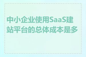 中小企业使用SaaS建站平台的总体成本是多少