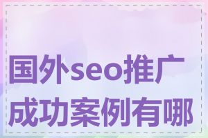 国外seo推广成功案例有哪些