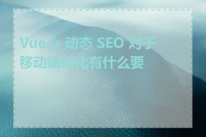 Vue.js 动态 SEO 对于移动端优化有什么要求