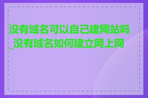 没有域名可以自己建网站吗_没有域名如何建立网上网站