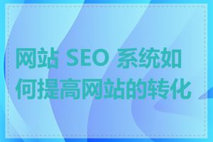 网站 SEO 系统如何提高网站的转化率