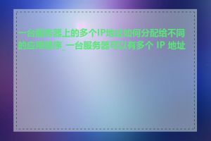 一台服务器上的多个IP地址如何分配给不同的应用程序_一台服务器可以有多个 IP 地址吗