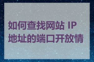如何查找网站 IP 地址的端口开放情况