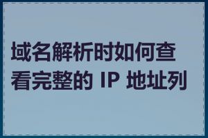 域名解析时如何查看完整的 IP 地址列表