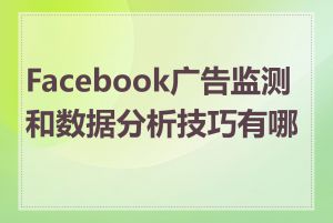 Facebook广告监测和数据分析技巧有哪些