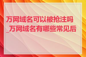 万网域名可以被抢注吗_万网域名有哪些常见后缀