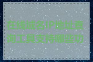 在线域名IP地址查询工具支持哪些功能