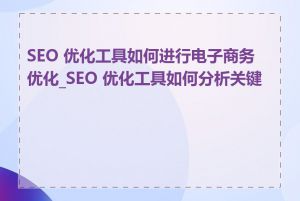 SEO 优化工具如何进行电子商务优化_SEO 优化工具如何分析关键词