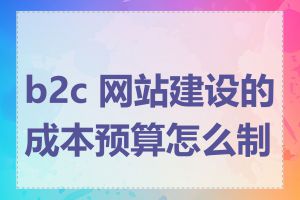b2c 网站建设的成本预算怎么制定