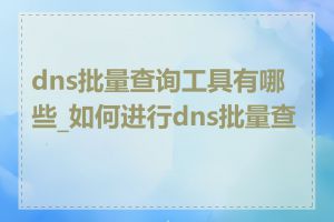dns批量查询工具有哪些_如何进行dns批量查询