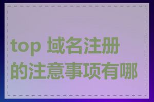 top 域名注册的注意事项有哪些