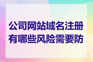 公司网站域名注册有哪些风险需要防范
