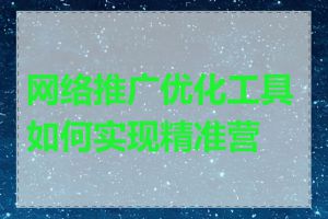 网络推广优化工具如何实现精准营销
