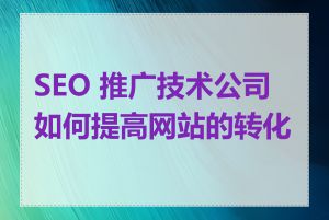 SEO 推广技术公司如何提高网站的转化率
