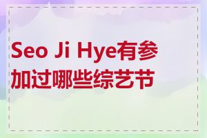Seo Ji Hye有参加过哪些综艺节目