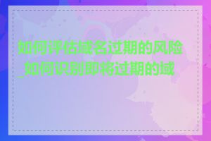 如何评估域名过期的风险_如何识别即将过期的域名
