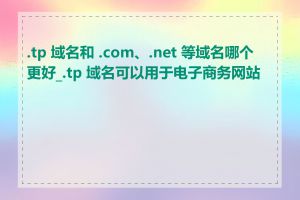 .tp 域名和 .com、.net 等域名哪个更好_.tp 域名可以用于电子商务网站吗