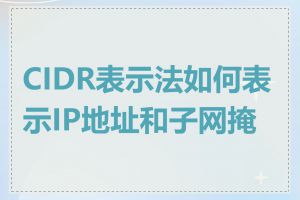 CIDR表示法如何表示IP地址和子网掩码