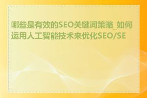 哪些是有效的SEO关键词策略_如何运用人工智能技术来优化SEO/SEM