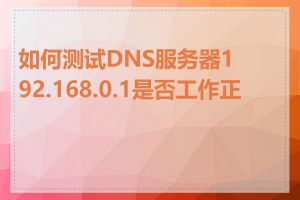如何测试DNS服务器192.168.0.1是否工作正常