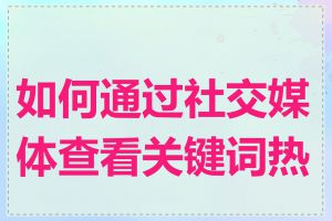 如何通过社交媒体查看关键词热度