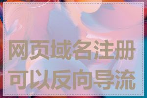 网页域名注册可以反向导流吗