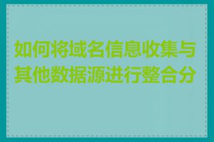 如何将域名信息收集与其他数据源进行整合分析