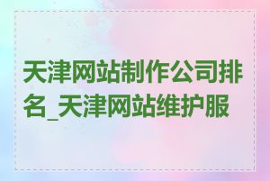 天津网站制作公司排名_天津网站维护服务