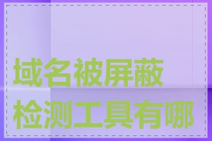 域名被屏蔽检测工具有哪些