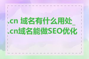 .cn 域名有什么用处_.cn域名能做SEO优化吗