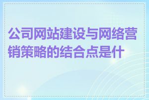 公司网站建设与网络营销策略的结合点是什么