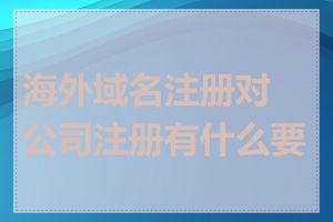 海外域名注册对公司注册有什么要求