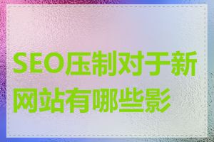 SEO压制对于新网站有哪些影响