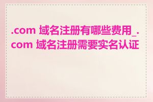 .com 域名注册有哪些费用_.com 域名注册需要实名认证吗