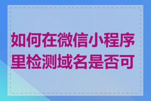 如何在微信小程序里检测域名是否可用