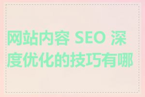 网站内容 SEO 深度优化的技巧有哪些