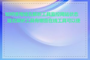 如何使用域名解析工具监控网站状态_域名解析工具有哪些在线工具可以使用