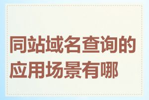 同站域名查询的应用场景有哪些