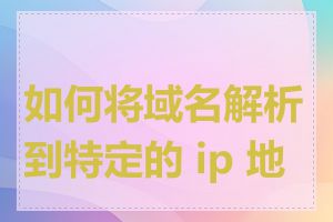如何将域名解析到特定的 ip 地址