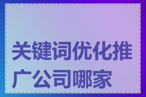 关键词优化推广公司哪家好